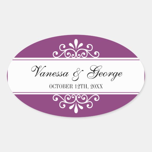 町の抱き枕の好意からRegal渦巻き紫色の楕円 楕円形シール (正面)