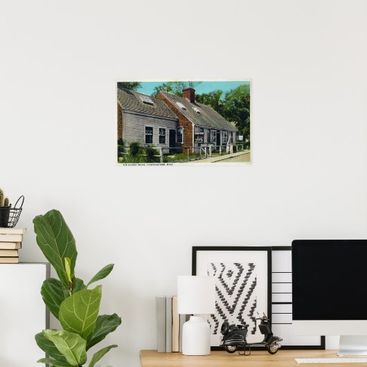 町の最古の家の眺め ポスター (ホームオフィス)