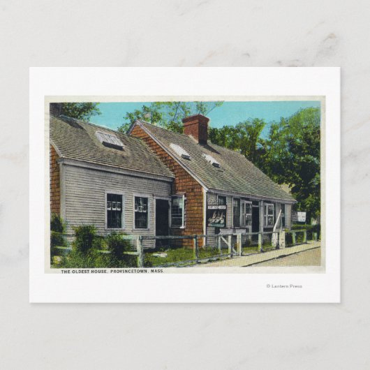 町の最古の家の眺め ポストカード (正面)