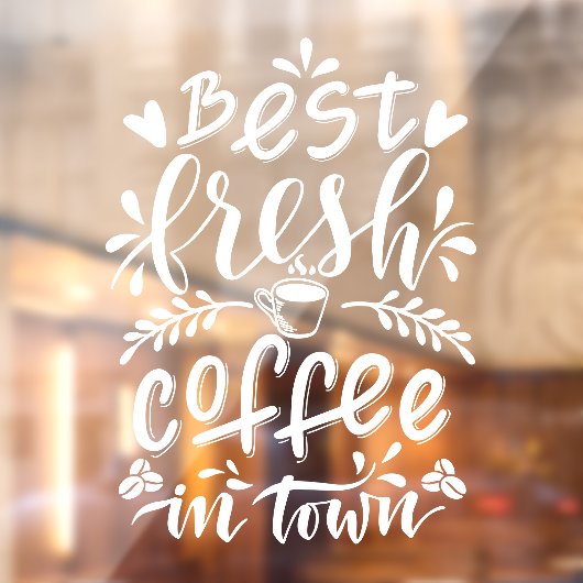 町の最高の新鮮なコーヒー、田舎の喫茶店 ウィンドウサイン (シート2)