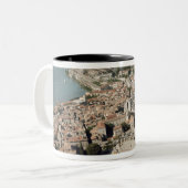 町の空中写真との ツートーンマグカップ (正面左)