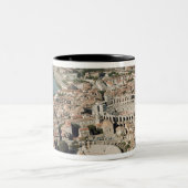 町の空中写真との ツートーンマグカップ (中央)