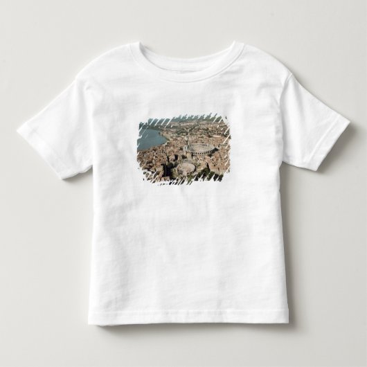 町の空中写真との トドラーTシャツ (正面)