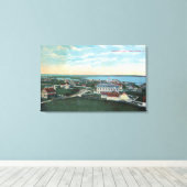 町の空中表示4 キャンバスプリント (インサイチュ (ウッドフロア))