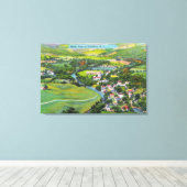 町の空中表示9 キャンバスプリント (インサイチュ (ウッドフロア))