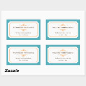 町の縁ど中の優雅なオレンジ色の抱き枕 長方形シール (シート)