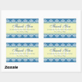 町の縁ど外に感謝していの青いレースの抱き枕 長方形シール (シート)