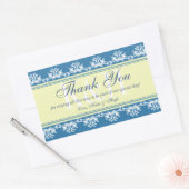 町の縁ど外に感謝していの青いレースの抱き枕 長方形シール (封筒)