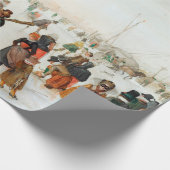 町の近くで氷を楽しむヘンドリック·アヴェルキャンプ ラッピングペーパー (角)