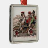 町へのビクトリアンな猫の頭部-人間の形をした芸術 メタルオーナメント (右)