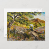 町へ行くDavid Paulによる絵 ポストカード (正面/裏面)