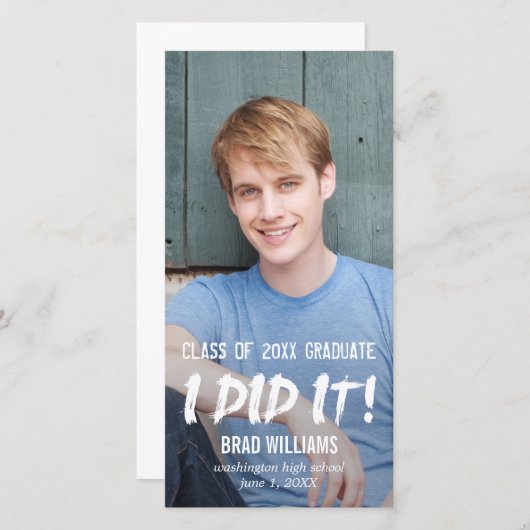 町を彩る 卒業のお知らせ 案内状 (正面/裏面)