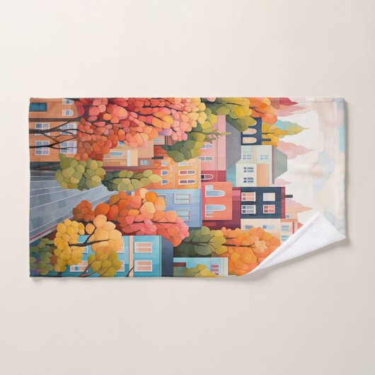 町カラフル ハンドタオル (ハンドタオル)