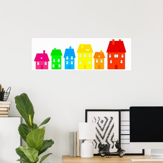 町カラフル ポスター (ホームオフィス)