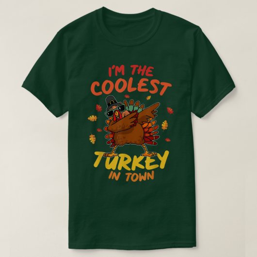 町クールでダビング七面鳥ダンス感謝祭おもしろい Tシャツ (デザイン正面)
