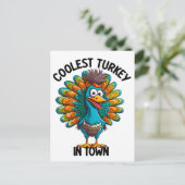 町クールに七面鳥 ポストカード (スタンド正面)