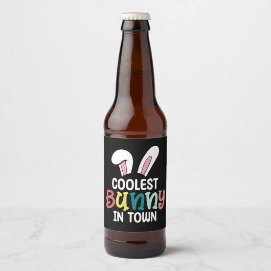町クールイースターバニーうさぎ ビールラベル (正面)