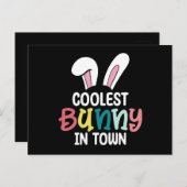 町クールイースターバニーうさぎ ポストカード (正面/裏面)