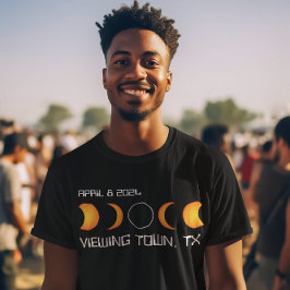 町パーソナライズされた州総太陽の食2024 Tシャツ