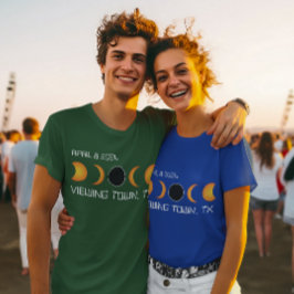 町パーソナライズされた州総太陽の食2024 Tシャツ