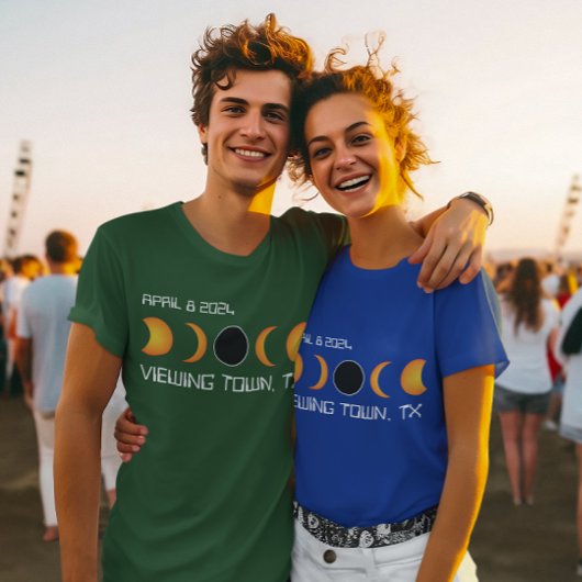 町パーソナライズされた州総太陽の食2024 Tシャツ