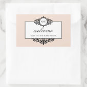 町フランスのの抱き枕からピンクモノグラムをフレーム 長方形シール (バッグ)