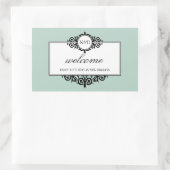 町フランスのの抱き枕からブルーモノグラムを作る 長方形シール (バッグ)