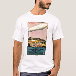 町ポスター上のLuftschiffのツェッペリン型飛行船の飛行船 Tシャツ