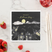 町不気味ハロウィーン スタンダードランチョンナプキン (インサイチュ)