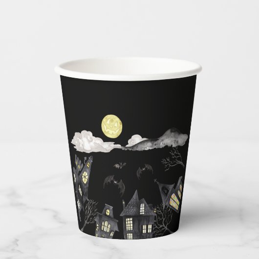 町不気味ハロウィーン 紙コップ (正面)