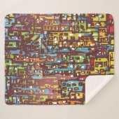 町並み手描きイラストレーションアート，通り，都市，s シェルパブランケット (正面(横))