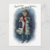 町内の触れ役は新年を歓迎します シーズンポストカード (正面)