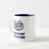 町区のスーパーバイザーのギフト(世界のベスト) ツートーンマグカップ (正面左)