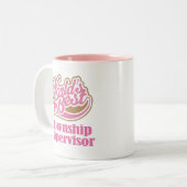 町区のスーパーバイザーのギフト(世界のベスト) ツートーンマグカップ (正面左)