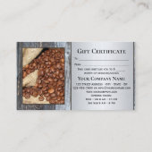 町最高ののコーヒーあなたの写真ギフト証明書 割引カード (裏面)