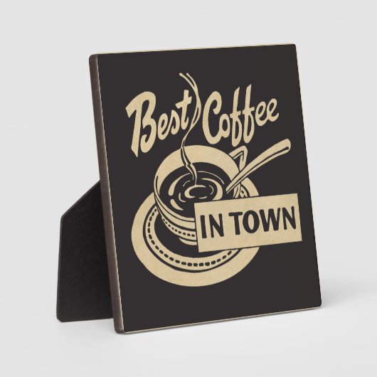 町最高ののコーヒー – カウンタートップの看板または壁 フォトプラーク (正面)