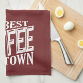 町最高ののコーヒー キッチンタオル (四つ折り)