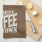 町最高ののコーヒー キッチンタオル (四つ折り)