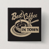 町最高ののコーヒー 缶バッジ (正面)