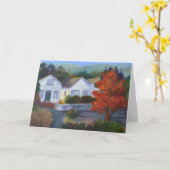 町絵を描の挨拶状 カード (黄色い花)