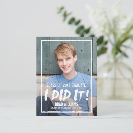 町絵を描卒業発表 インビテーションポストカード (スタンド正面)