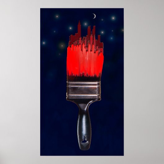 町絵画は赤い ポスター (正面)