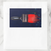 町絵画は赤い 長方形シール (バッグ)