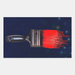 町絵画は赤い 長方形シール