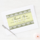 町縁どの感謝していの外の緑のレースの抱き枕 長方形シール (封筒)