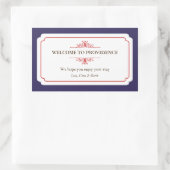 町縁どの抱き枕のうち優雅な赤い海軍の青 長方形シール (バッグ)