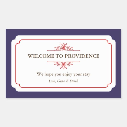 町縁どの抱き枕のうち優雅な赤い海軍の青 長方形シール (正面)