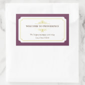 町縁どの抱き枕の優雅な梅の紫 長方形シール (バッグ)