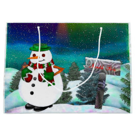 町霜の降りたのクリスマスのみ ラージペーパーバッグ