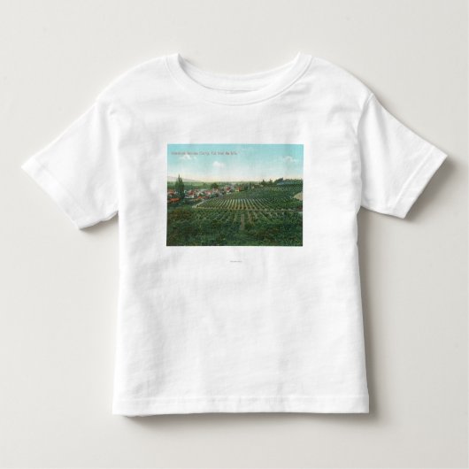 町、丘からのSonoma郡の空中写真 トドラーTシャツ (正面)